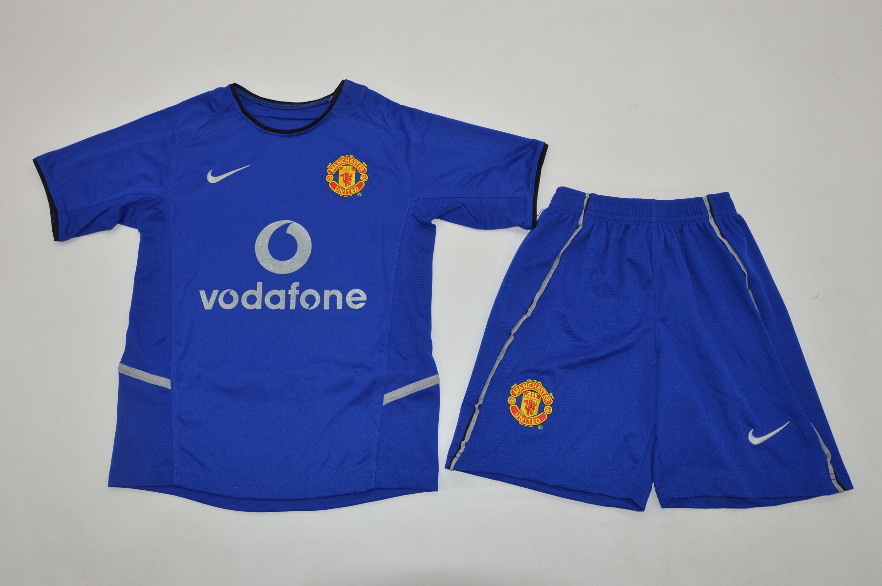 Kids-Manchester Utd 02/03 Away Blue Soccer Jersey